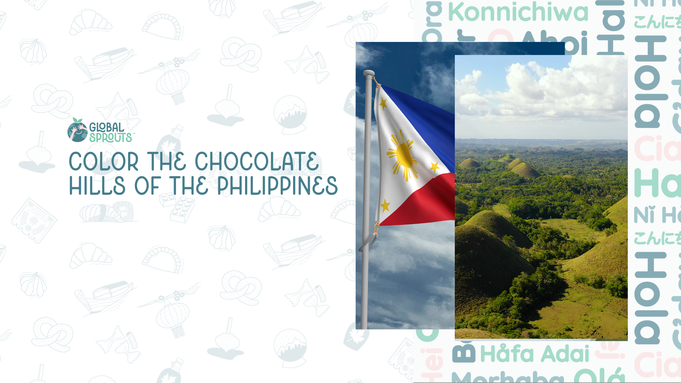 Color the Chocolate Hills of the Philippines