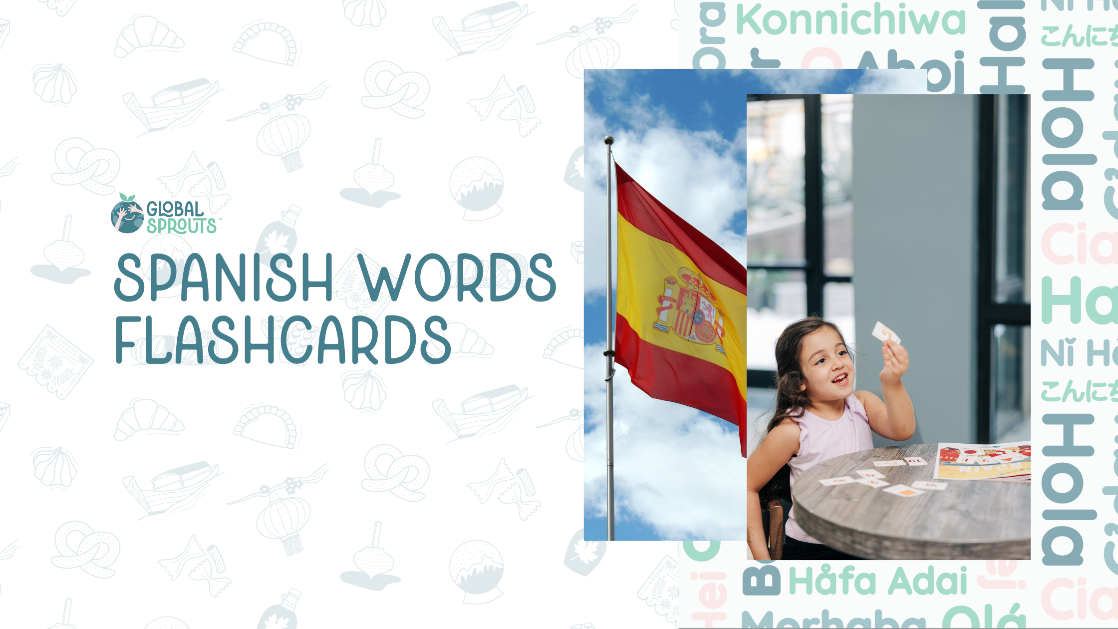Spanish Words Flash Cards