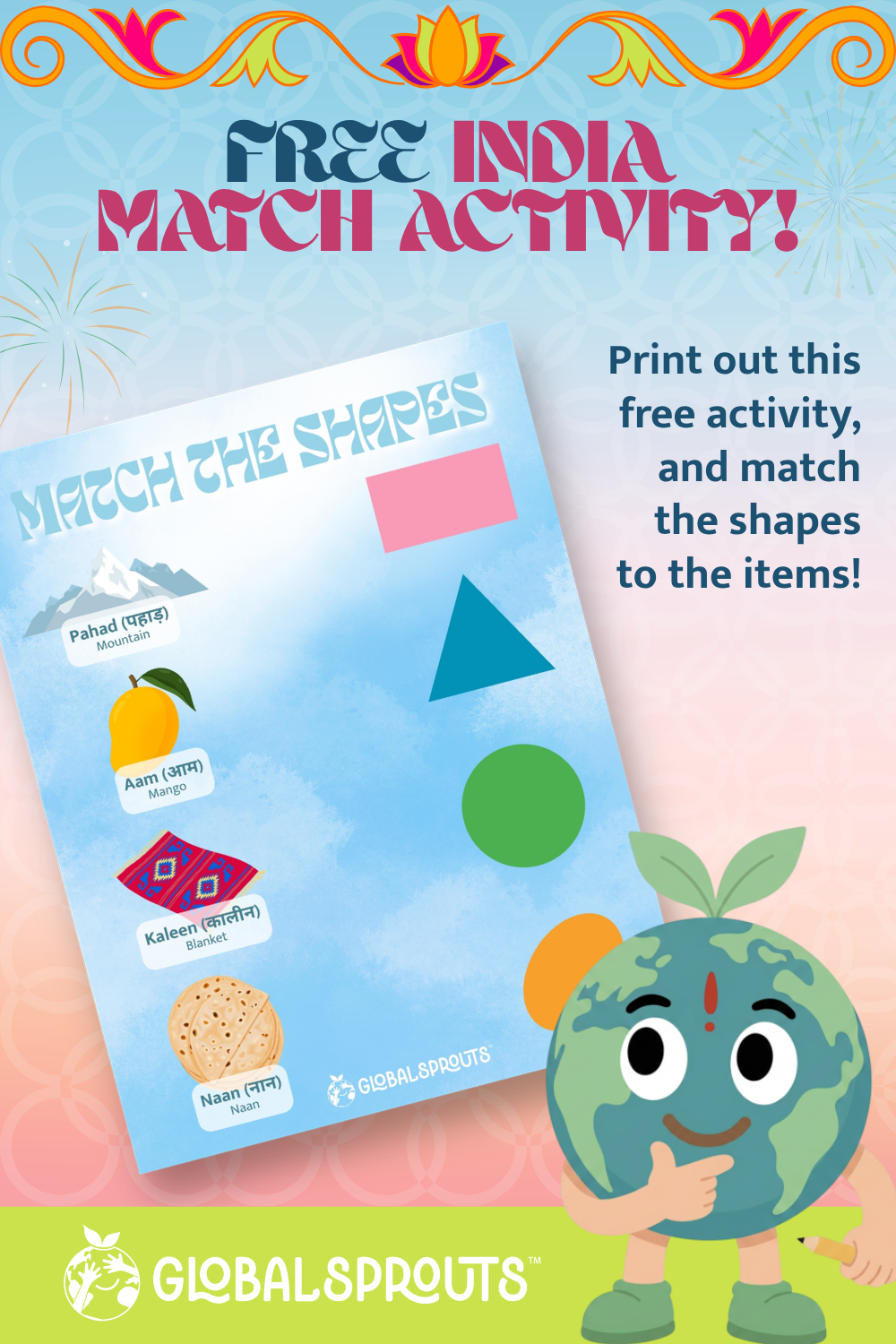 Free India Matching Game for Kids
