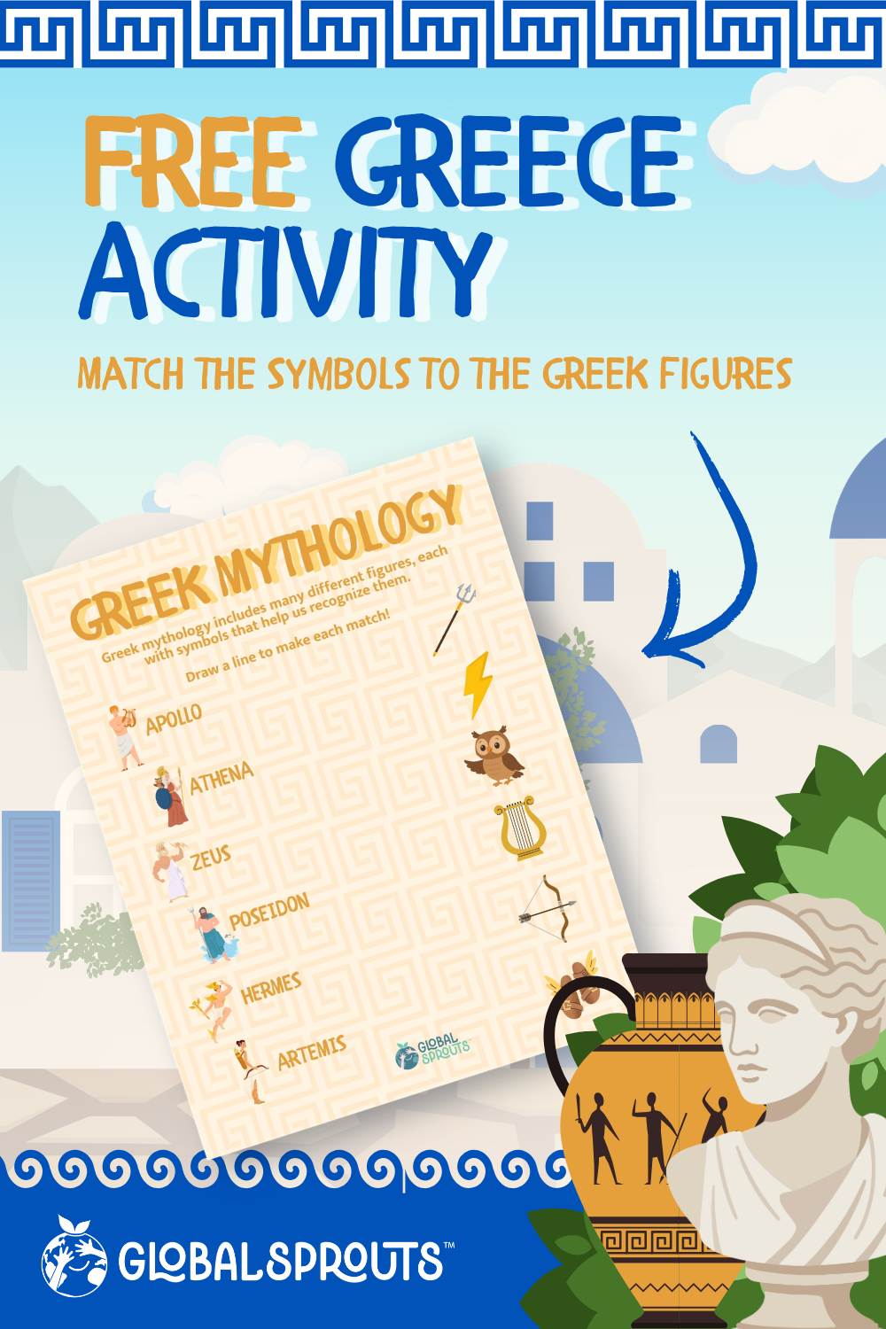 Free Greek Mythology Matching Game for Kids