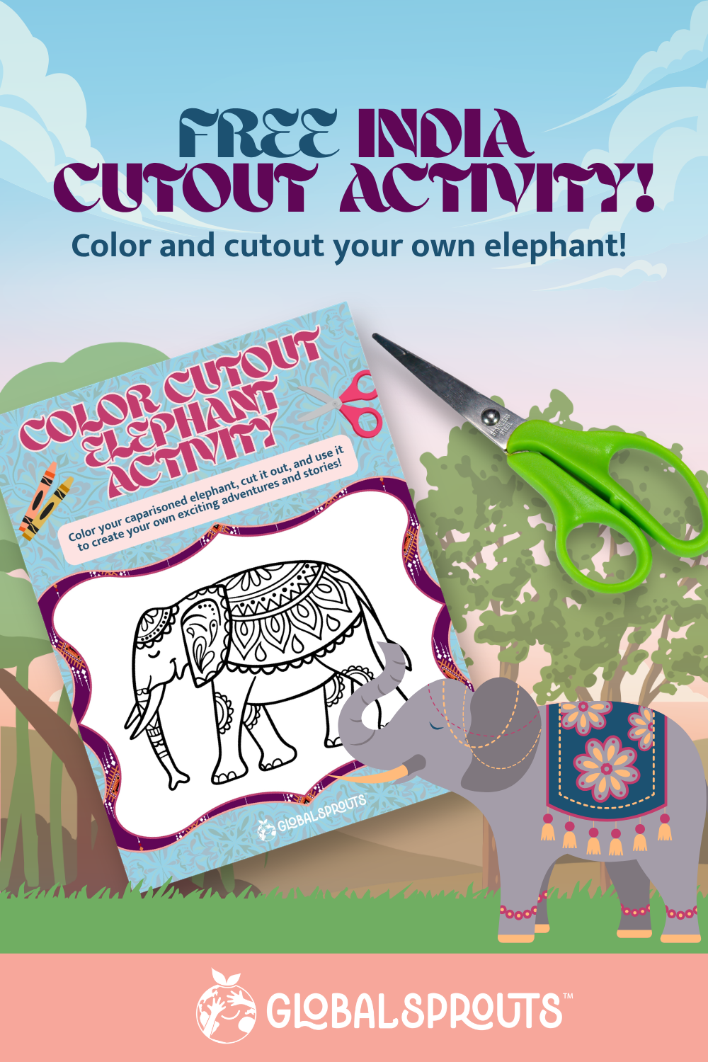Free Elephant Craft for Kids | Printable Cutout